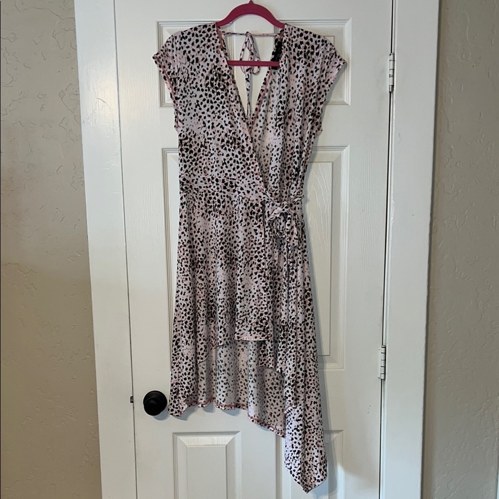BCBGMaxAzria Pink Cheetah Print type  Asymmetrical Wrap Dress